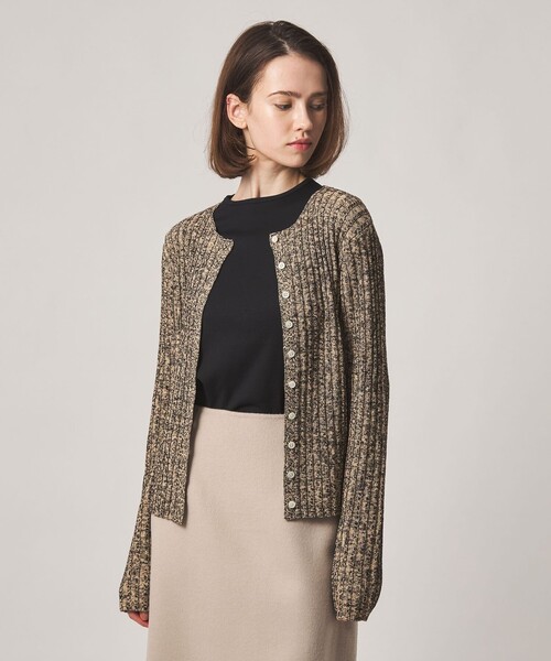 Steven Alan（スティーブンアラン）の「＜Steven Alan＞ミックス リブ カーディガン（カーディガン/ボレロ・レディース・ベージュ/ライトブルー・FREE）」の3枚目の写真