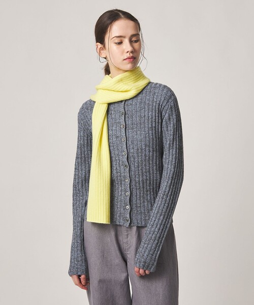 Steven Alan（スティーブンアラン）の「＜Steven Alan＞ミックス リブ カーディガン（カーディガン/ボレロ・レディース・ベージュ/ライトブルー・FREE）」の5枚目の写真