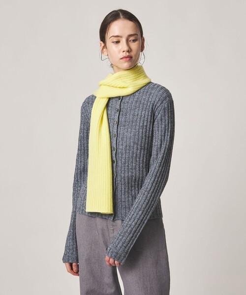 Steven Alan（スティーブンアラン）の「＜Steven Alan＞ミックス リブ カーディガン（カーディガン/ボレロ・レディース・ベージュ/ライトブルー・FREE）」の6枚目の写真