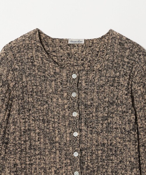 Steven Alan（スティーブンアラン）の「＜Steven Alan＞ミックス リブ カーディガン（カーディガン/ボレロ・レディース・ベージュ/ライトブルー・FREE）」の12枚目の写真