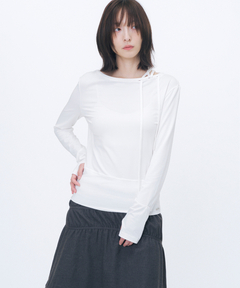 セール】2wayデコルテタックドレープトップス（Tシャツ/カットソー