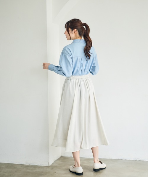 12Twelve Agenda（トゥエルブ　アジェンダ）の「2wayタイデニムシャツ（シャツ/ブラウス・レディース・サックスブルー・M）」の6枚目の写真