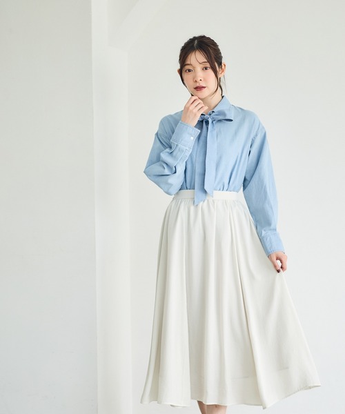 12Twelve Agenda（トゥエルブ　アジェンダ）の「2wayタイデニムシャツ（シャツ/ブラウス・レディース・サックスブルー・M）」の3枚目の写真