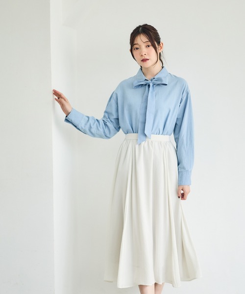 12Twelve Agenda（トゥエルブ　アジェンダ）の「2wayタイデニムシャツ（シャツ/ブラウス・レディース・サックスブルー・M）」の4枚目の写真