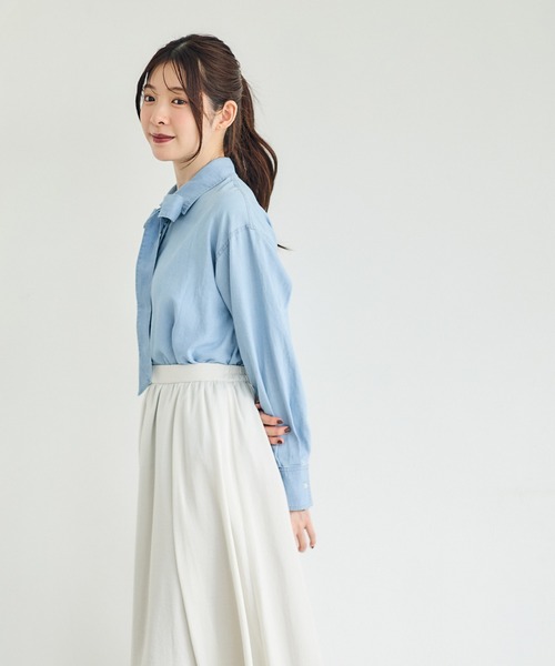 12Twelve Agenda（トゥエルブ　アジェンダ）の「2wayタイデニムシャツ（シャツ/ブラウス・レディース・サックスブルー・M）」の5枚目の写真