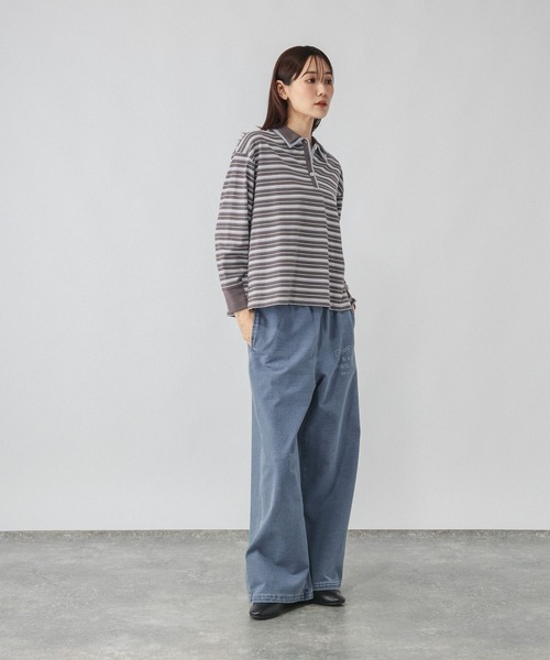 GLOBAL WORK（グローバルワーク）の「ダブル襟マルチボーダーポロ/1042903（Tシャツ/カットソー・レディース・レッド系3/グレー系9/グレー系5・MEDIUM/LARGE）」の8枚目の写真