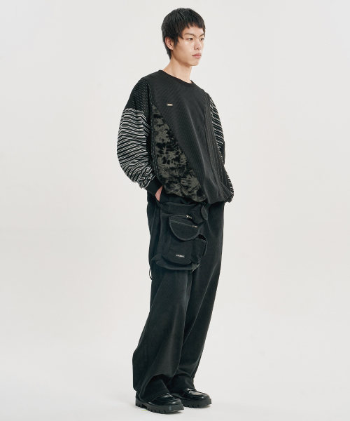 AJOBYAJO（アジョバイアジョ）の「Mixed Fabric Panel Sweatshirt [BLACK]（スウェット・レディース・その他・OS）」の3枚目の写真