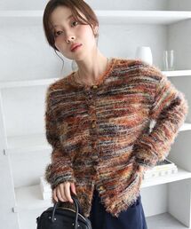 《WEB限定》ファンシーヤーンクルーネックカーディガン