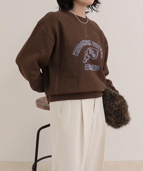 fredy emue(フレディエミュ)の「【Champion/チャンピオン】REVERSE WEAVE CREW NECK SWEATSHIRT(スウェット・レディース・ネイビー/チャコールグレー/ブラウン/ライトグレー・38)」の11枚目の写真