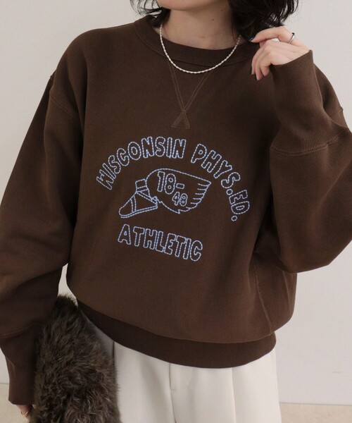fredy emue(フレディエミュ)の「【Champion/チャンピオン】REVERSE WEAVE CREW NECK SWEATSHIRT(スウェット・レディース・ネイビー/チャコールグレー/ブラウン/ライトグレー・38)」の14枚目の写真
