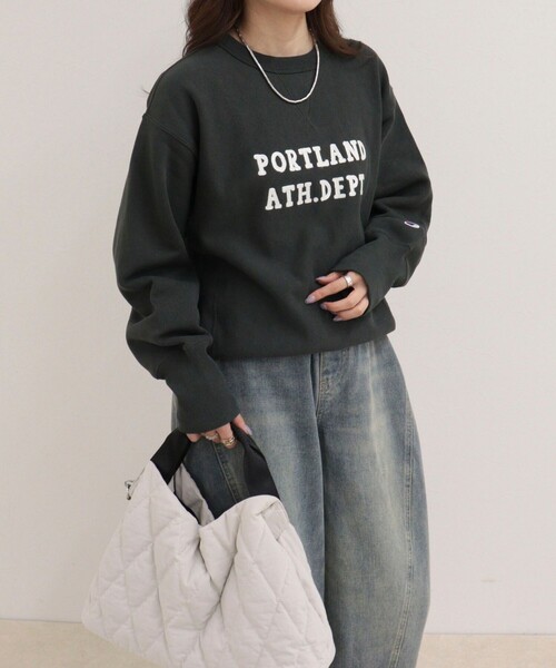 fredy emue(フレディエミュ)の「【Champion/チャンピオン】REVERSE WEAVE CREW NECK SWEATSHIRT(スウェット・レディース・ネイビー/チャコールグレー/ブラウン/ライトグレー・38)」の21枚目の写真