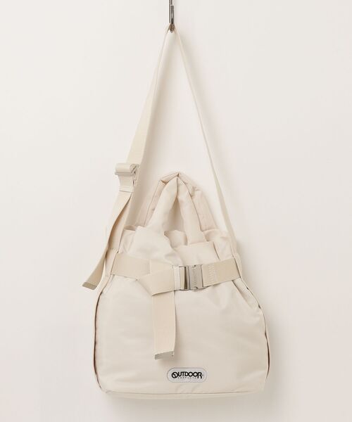 OUTDOOR PRODUCTS(アウトドアプロダクツ)の「【OUTDOOR PRODUCTS / アウトドアプロダクツ】2way Belt Tote Bag / ナイロン ベルトトートバッグ(トートバッグ・レディース・ブラック/ブラウン/シルバー/アイボリー・FREE)」の2枚目の写真