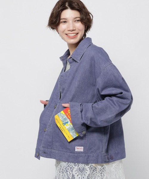 niko and...(ニコアンド)の「【SMITH'S AMERICAN(スミス アメリカン)】別注ベイカージャケット(デニムジャケット・レディース・ピンク/ブルー/グレー・FREE)」の2枚目の写真