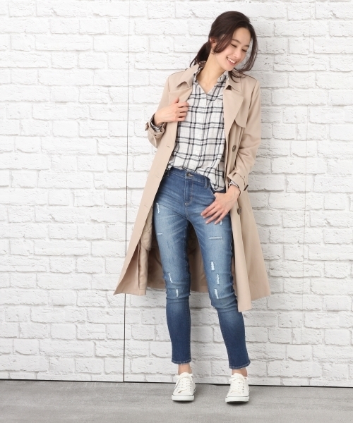 LEPSIM（レプシィム）の「C/Tシャーリングチェックシャツ 710185（シャツ/ブラウス・レディース・ブルー系その他/ホワイト系その他/ベージュ系その他/レッド系その他・LARGE/MEDIUM）」の5枚目の写真