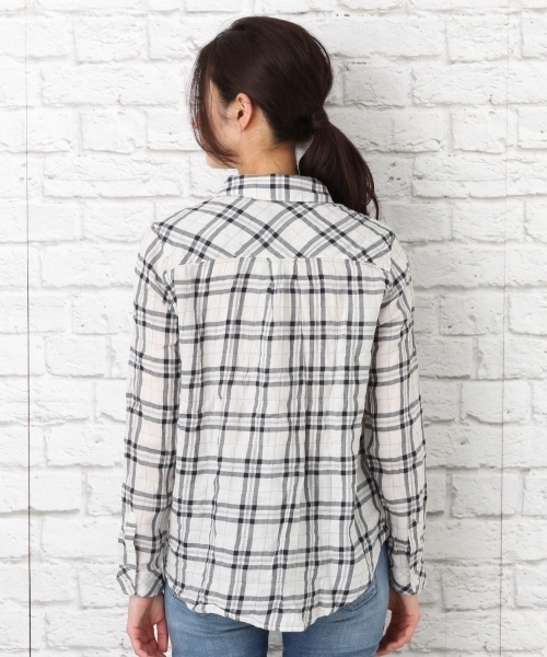 LEPSIM（レプシィム）の「C/Tシャーリングチェックシャツ 710185（シャツ/ブラウス・レディース・ブルー系その他/ホワイト系その他/ベージュ系その他/レッド系その他・LARGE/MEDIUM）」の13枚目の写真