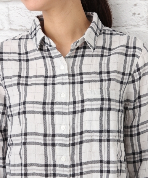 LEPSIM（レプシィム）の「C/Tシャーリングチェックシャツ 710185（シャツ/ブラウス・レディース・ブルー系その他/ホワイト系その他/ベージュ系その他/レッド系その他・LARGE/MEDIUM）」の14枚目の写真