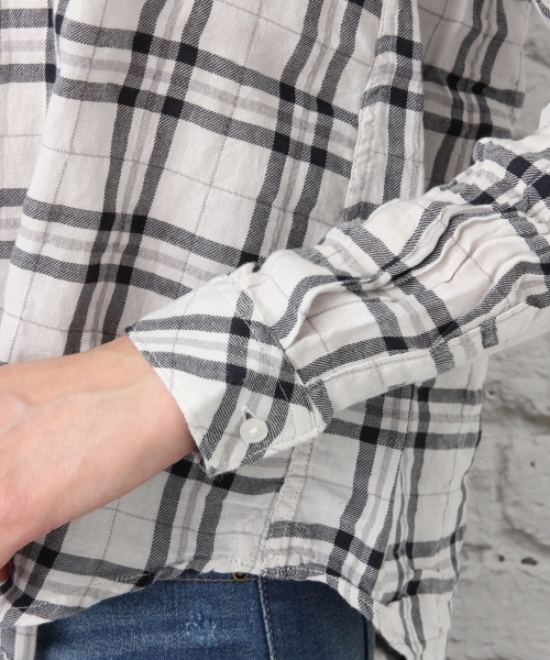 LEPSIM（レプシィム）の「C/Tシャーリングチェックシャツ 710185（シャツ/ブラウス・レディース・ブルー系その他/ホワイト系その他/ベージュ系その他/レッド系その他・LARGE/MEDIUM）」の16枚目の写真