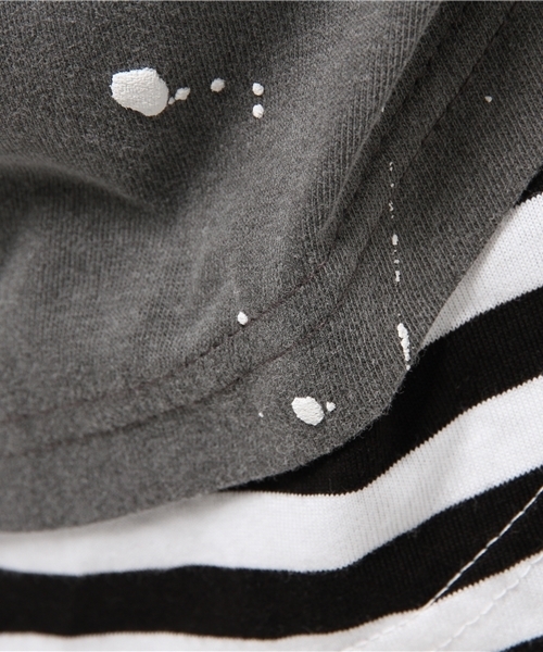 DANKE SCHON(ダンケシェーン)の「DankeSchon/ダンケシェーン/Peint Borderless T-Shirts(Tシャツ/カットソー・メンズ・ブラック/カーキ/ベージュ・FREE)」の5枚目の写真