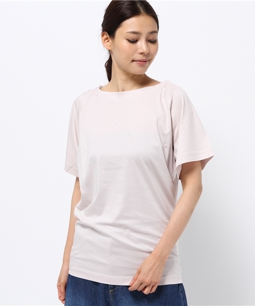 MOUSSY（マウジー）の「NECK GATHER POJ（Tシャツ/カットソー・レディース・ホワイト/インディゴブルー/ベージュ・FREE）」の3枚目の写真