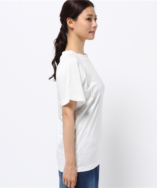 MOUSSY（マウジー）の「NECK GATHER POJ（Tシャツ/カットソー・レディース・ホワイト/インディゴブルー/ベージュ・FREE）」の5枚目の写真