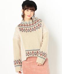 Another Edition | キュウシン柄×ケーブルニットプルオーバー/ AEBCｷｭｰｼﾝ×CABLE KNIT PO(ニット/セーター)