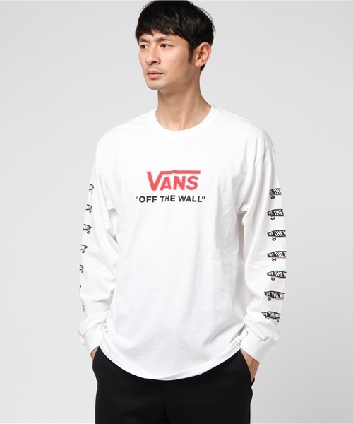 VANS（バンズ）の「VANS・スケートボートLSTEE（Tシャツ/カットソー・メンズ・ホワイト/ブラック・L/M）」の2枚目の写真