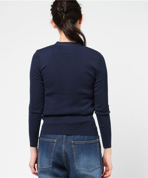 NOLLEY’S（ノーリーズ）の「【CanCam6月号掲載】ランダムリブVネックカーディガン（カーディガン/ボレロ・レディース・ネイビー/オリーブ/ホワイト/マルチ・36/38）」の11枚目の写真