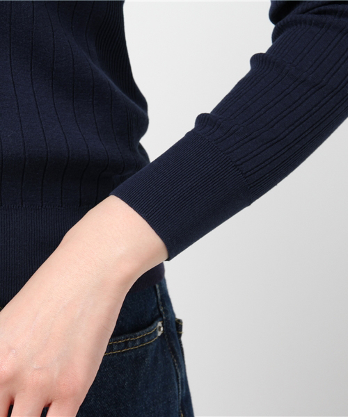 NOLLEY’S（ノーリーズ）の「【CanCam6月号掲載】ランダムリブVネックカーディガン（カーディガン/ボレロ・レディース・ネイビー/オリーブ/ホワイト/マルチ・36/38）」の5枚目の写真