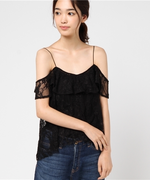 Emoda エモダ の レースオフショルダートップ Tシャツ カットソー Wear