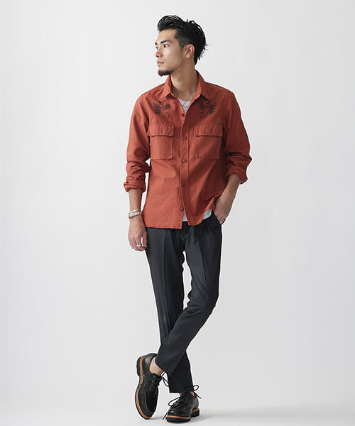 NANO universe(ナノユニバース)の「//刺繍製品染めシャツ(シャツ/ブラウス・メンズ・レンガ/スミクロ・LARGE/SMALL/MEDIUM)」の10枚目の写真