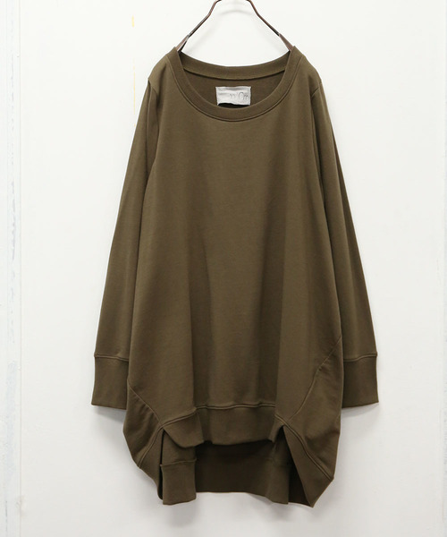 osharewalker（オシャレウォーカー）の「『スウェットデザインプルオーバー』（Tシャツ/カットソー・レディース・ネイビー/カーキ/グレー/ブルーグリーン/ブラック/オートミール/ボルドー/モカ・FREE）」の6枚目の写真