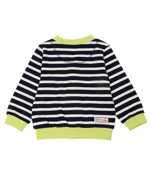 X-girl Stages（エックスガールステージス）の「STRIPY  CARDIGAN　(12M～3T)（カーディガン/ボレロ・キッズ・ネイビー/オレンジ/マルチ・12M/2T/3T）」の4枚目の写真
