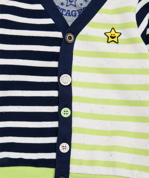 X-girl Stages（エックスガールステージス）の「STRIPY  CARDIGAN　(12M～3T)（カーディガン/ボレロ・キッズ・ネイビー/オレンジ/マルチ・12M/2T/3T）」の7枚目の写真