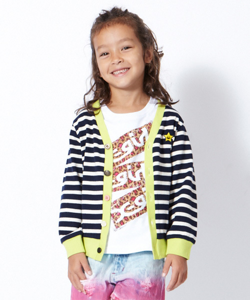 X-girl Stages（エックスガールステージス）の「STRIPY  CARDIGAN　(12M～3T)（カーディガン/ボレロ・キッズ・ネイビー/オレンジ/マルチ・12M/2T/3T）」の9枚目の写真