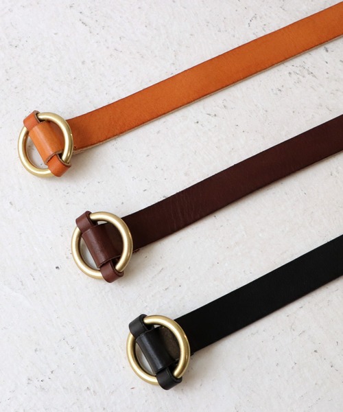 antiqua(アンティカ)の「リングバックルベルト(ベルト・レディース・ブラック/ブラウン/キャメル・FREE)」の5枚目の写真