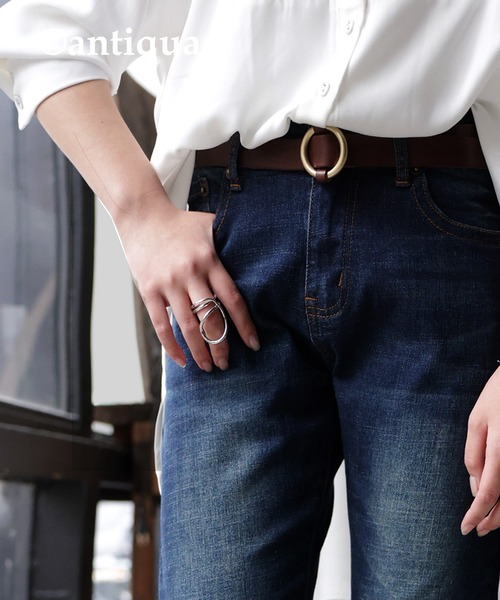 antiqua(アンティカ)の「リングバックルベルト(ベルト・レディース・ブラック/ブラウン/キャメル・FREE)」の19枚目の写真