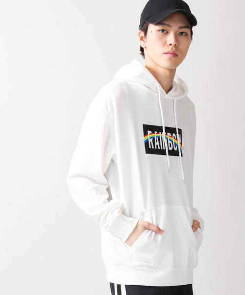 WEGO(ウィゴー)の「WEGO/レインボーボックスプルパーカー(パーカー・メンズ・ブラック/ホワイト・LARGE/MEDIUM/SMALL)」の1枚目の写真