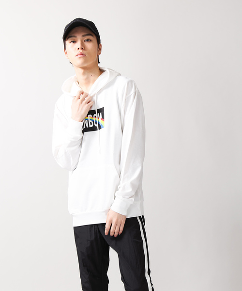 WEGO(ウィゴー)の「WEGO/レインボーボックスプルパーカー(パーカー・メンズ・ブラック/ホワイト・LARGE/MEDIUM/SMALL)」の6枚目の写真