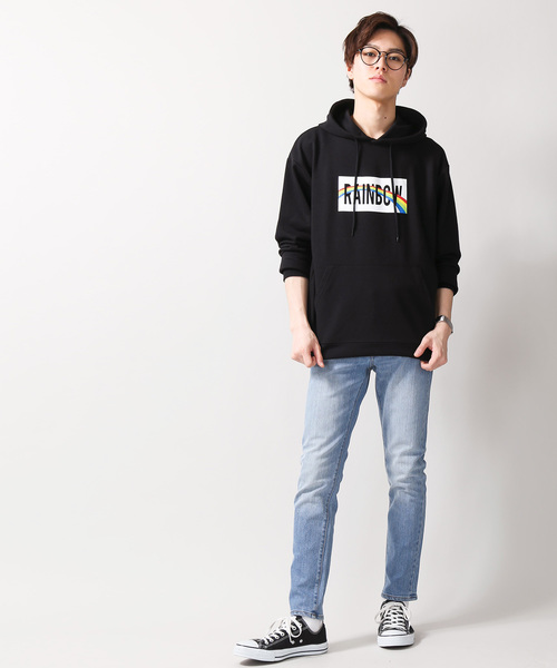 WEGO(ウィゴー)の「WEGO/レインボーボックスプルパーカー(パーカー・メンズ・ブラック/ホワイト・LARGE/MEDIUM/SMALL)」の7枚目の写真
