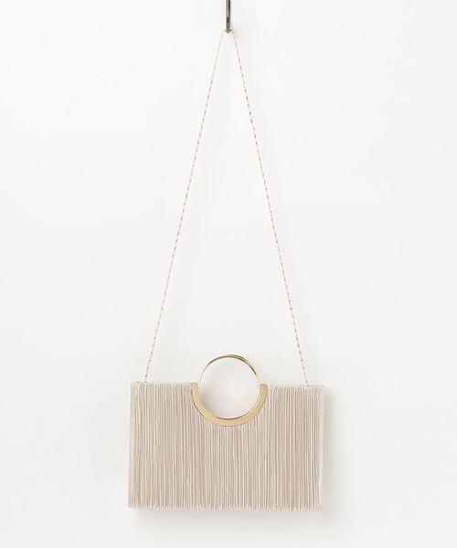 reca（レカ）の「《結婚式やパーティーに》3WAYプリーツクラッチバック（クラッチバッグ・レディース・ブラック/ベージュ・FREE）」の8枚目の写真