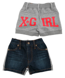 X-girl Stages | TWO FACE HALF JEAN　(12M～3T)(デニムパンツ)