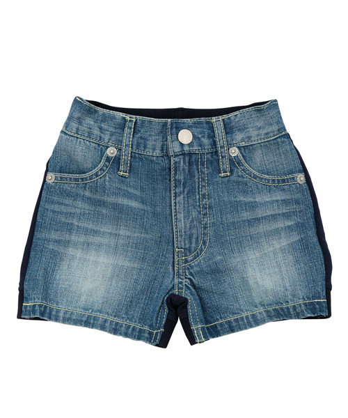 X-girl Stages（エックスガールステージス）の「TWO FACE HALF JEAN　(12M～3T)（デニムパンツ・キッズ・ライトブルー/インディゴブルー・12M/2T/3T）」の3枚目の写真