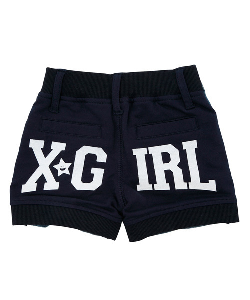 X-girl Stages（エックスガールステージス）の「TWO FACE HALF JEAN　(12M～3T)（デニムパンツ・キッズ・ライトブルー/インディゴブルー・12M/2T/3T）」の4枚目の写真