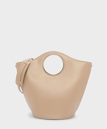 サーキュラーカットアウトハンドルトートバッグ / CIRCULAR CUT OUT HANDLE TOTE BAG