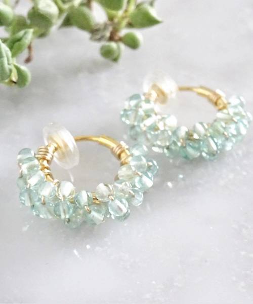 tone(トーン)の「【marinaJEWELRY】Apatite pave earring(イヤリング・レディース・ブルー・FREE)」の3枚目の写真