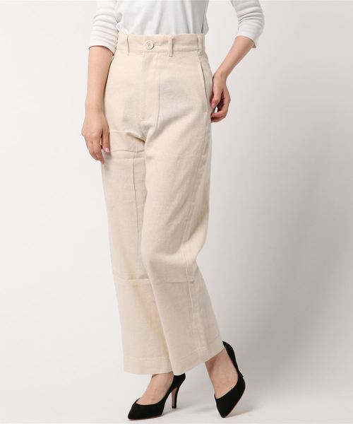 AMERICAN HOLIC（アメリカンホリック）の「・綿麻タックセミワイドパンツ（その他パンツ・レディース・モカ/ブルー/ベージュ・M/S）」の7枚目の写真