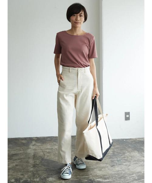 AMERICAN HOLIC（アメリカンホリック）の「・綿麻タックセミワイドパンツ（その他パンツ・レディース・モカ/ブルー/ベージュ・M/S）」の12枚目の写真