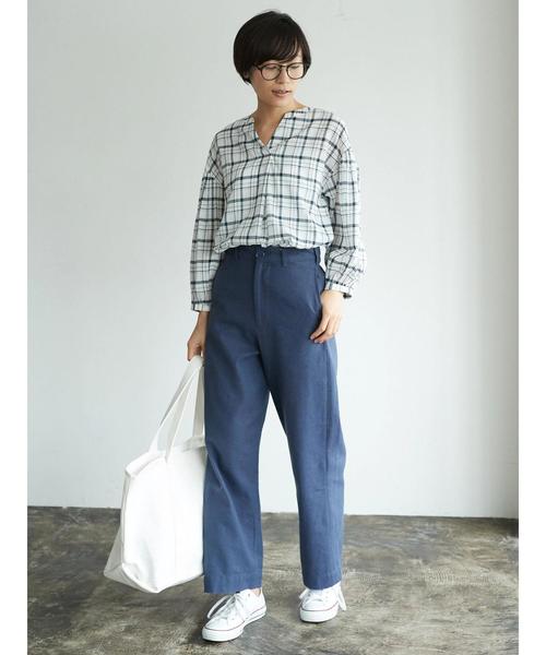 AMERICAN HOLIC（アメリカンホリック）の「・綿麻タックセミワイドパンツ（その他パンツ・レディース・モカ/ブルー/ベージュ・M/S）」の15枚目の写真