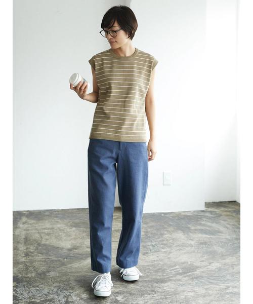 AMERICAN HOLIC（アメリカンホリック）の「・綿麻タックセミワイドパンツ（その他パンツ・レディース・モカ/ブルー/ベージュ・M/S）」の16枚目の写真