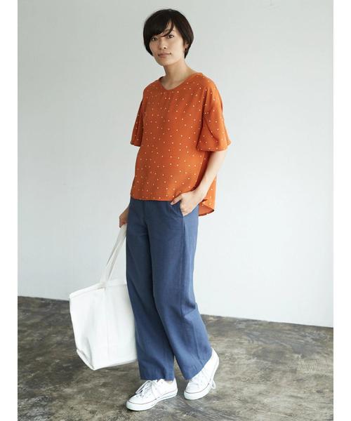 AMERICAN HOLIC（アメリカンホリック）の「・綿麻タックセミワイドパンツ（その他パンツ・レディース・モカ/ブルー/ベージュ・M/S）」の17枚目の写真